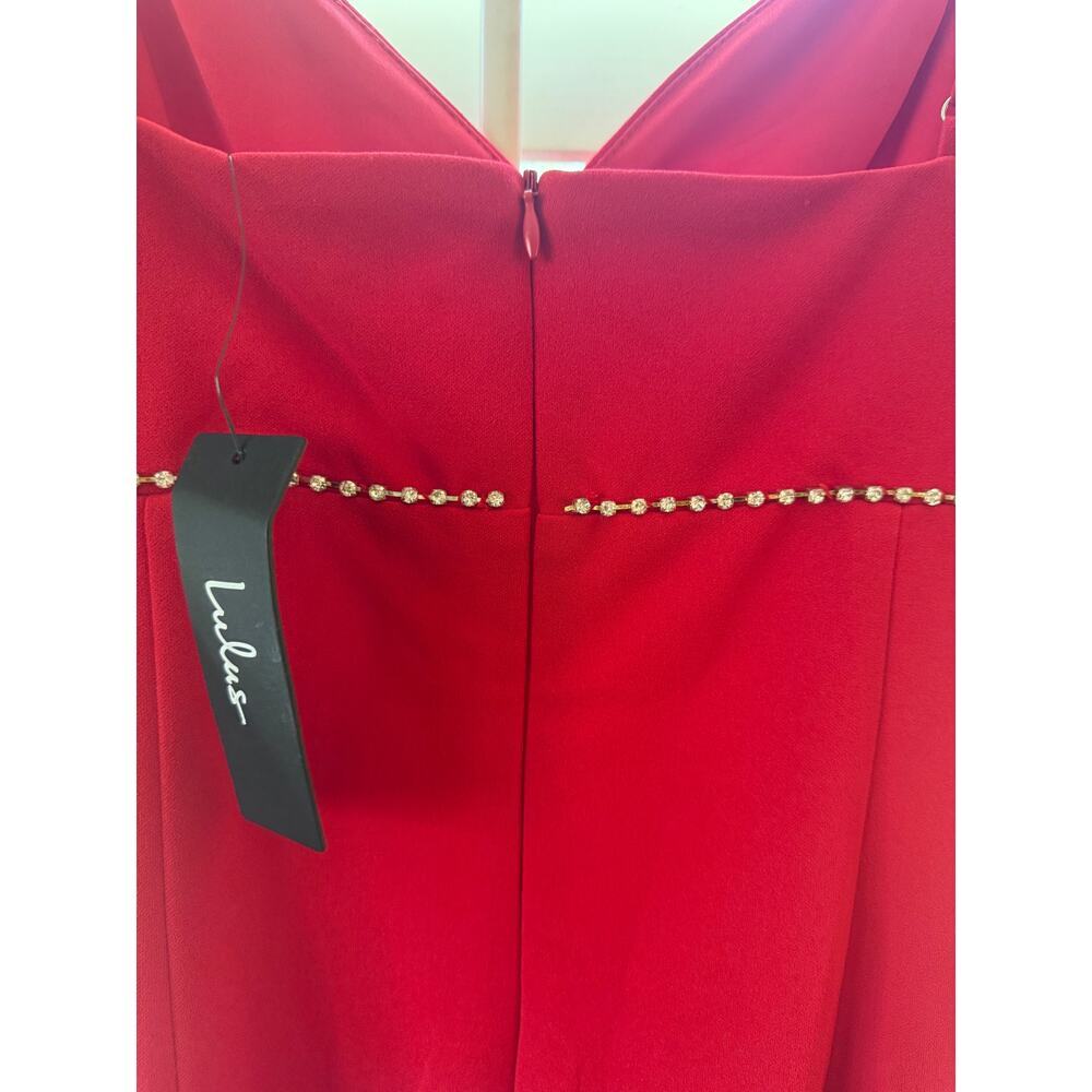 Lulus Red Mini Dress Y2K Glam rhinestones size XL Homecoming Date Party 90s - Picture 5 of 9